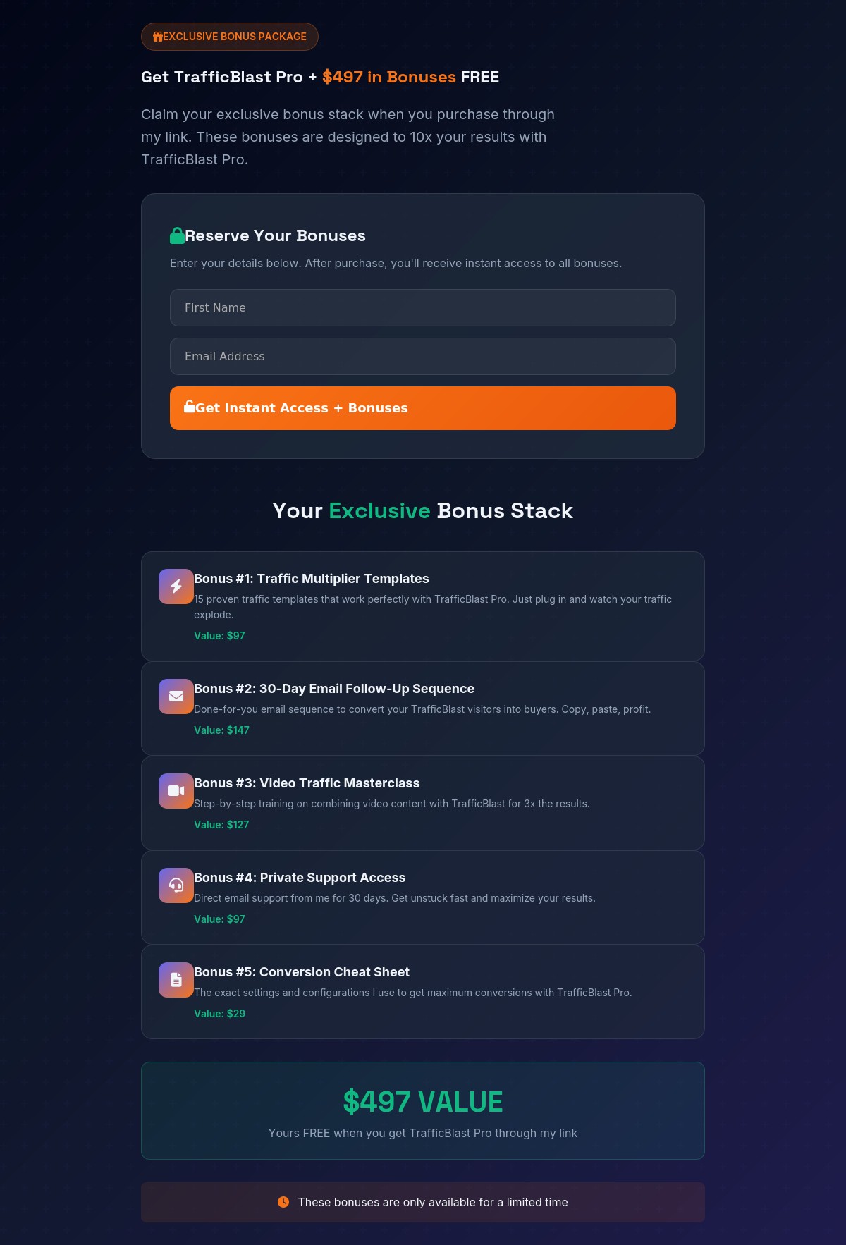 LaunchKit Bonus Page Example