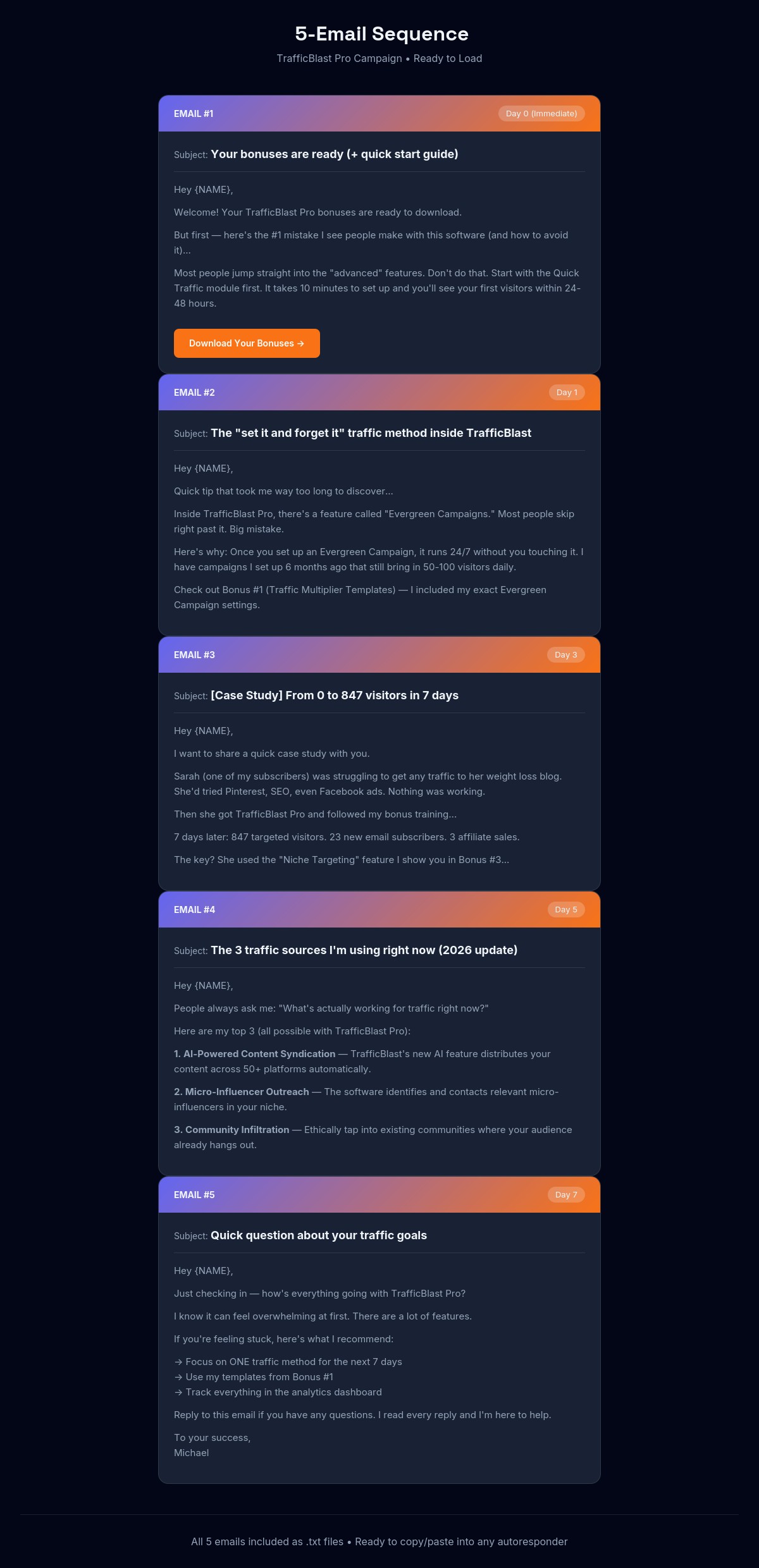 LaunchKit Email Sequence Example